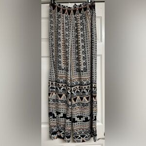 Angie Black, White, and Tan Patterned Skirt